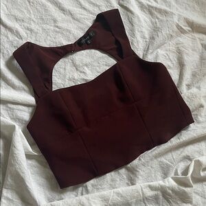 Dynamite Dark Burgundy Crop Top